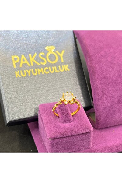 paksoy kuyumculuk 22 Ayar Altın Yüzük Lotus Tektaş Özel Tasarım 3.20gr 15 Num...