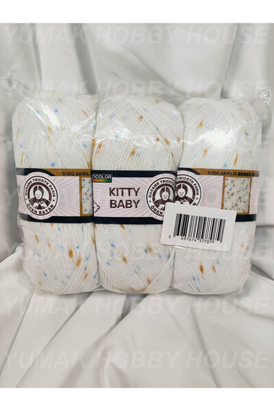 Ören Bayan KITTY BABY Benekli El Örgü İpi (3 Adet) 100gr. - Renk: 390