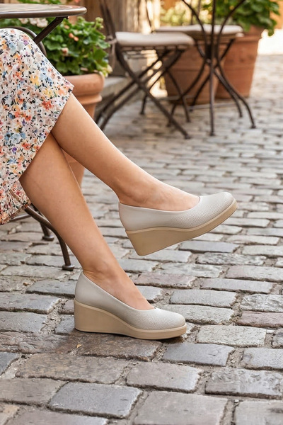 Erkan Saçmacı Matiz Mink Genuine Calf Leather Leather Perforated Round Toe We...