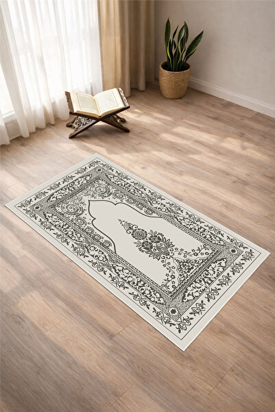 Pelura Halı Classic Patterned Printed Non-Slip Sole Washable Prayer Rug