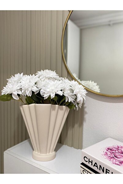 Tuge Home Cone Ceramic Vase – Sand Beige