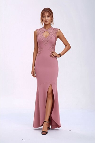 MAMAYAGA Women's Window Laced Collar Asymmetrical Hem Fish Model Moon Sleeve ...