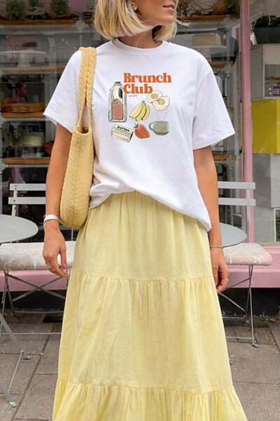 Monila Γυναικείο T-shirt από ύφασμα Premium με τύπωμα oversized