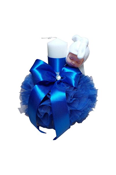 Your Baby Store Lumanare botez bebelus jucarie – albastru electric, 35 cm