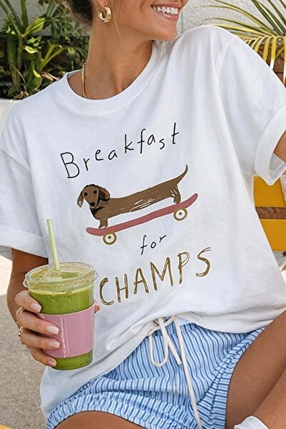 Monila Γυναικείο T-shirt από ύφασμα Premium με τύπωμα oversized