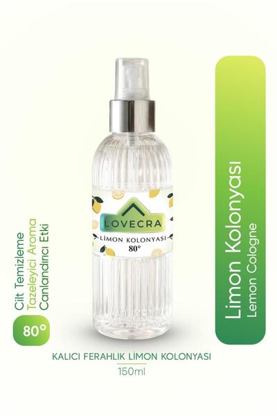 LOVECRA Limon Kolonyası 80° Ferahlatıcı Hijyenik Güçlü Temizlik Canlandırıcı ...
