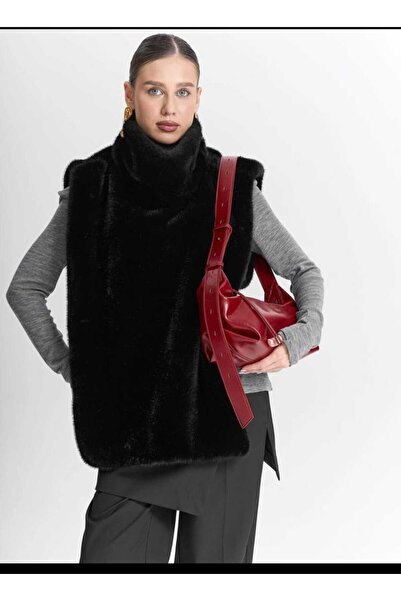 ÖZÜM ÇANTA Women's Pinterest Model Shoulder Sleeve and Crossbody Bag Burgundy