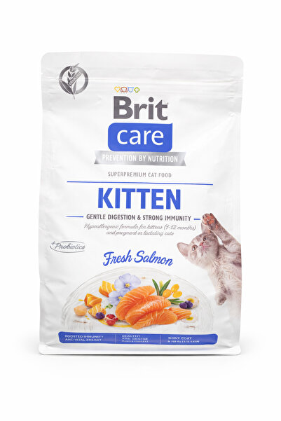 Brit Care طعام جاف للقطط الصغيرة خالٍ من الحبوب، سهل الهضم، ويعزز المناعة، وز...
