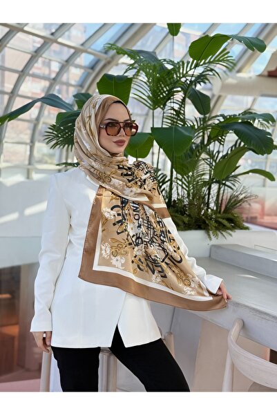 BUSCARFS Imported Cream Coffee Silk Shawl