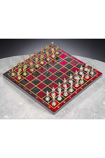 e-life shop Luxury Metal Chess Set Chrome Plated Roman Army Figure & Flame Re...