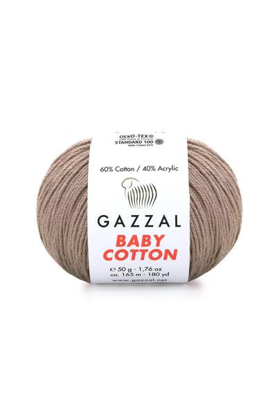 Gazzal Baby Cotton El Örgü İpliği 50gr 3434 Vizon - 1 ADET