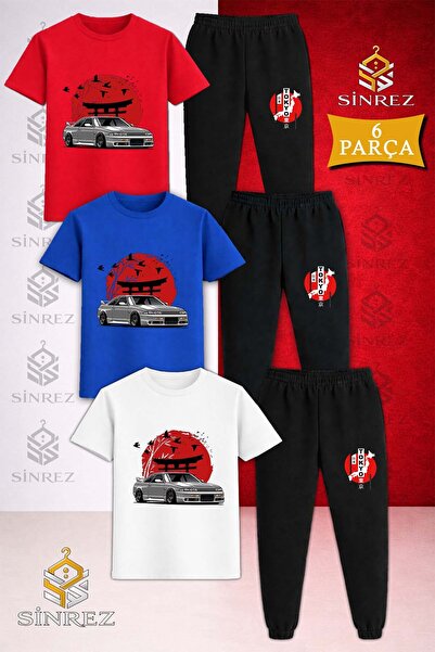 SİNREZ Set de trening pentru copii ARABA TOKYO RED CIRCLE ONUNDE, imprimat, 3...