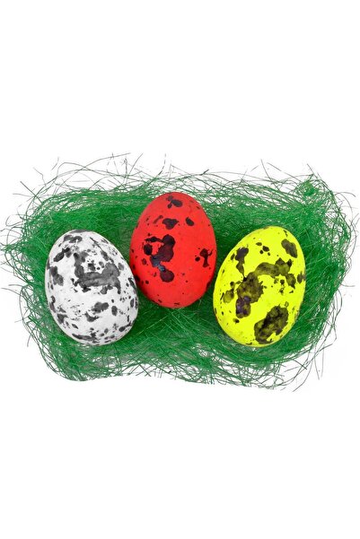 OEM Oua Decorative de Paste Colorate cu Puncte Negre & Iarba - 12buc