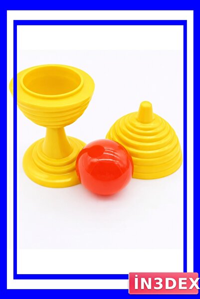 İN3DEX لعبة كأس السحر المرحة لخسارة الكرة، 7 سم، لون أصفر