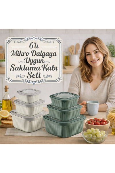 PONÇİK STORE 6-Piece Storage Set with Silicone Lids and Air Release Compartme...