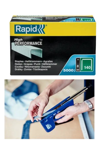 Rapid No.140 Flatwire Staples 8mm – 5000pcs – Silver – 11908111