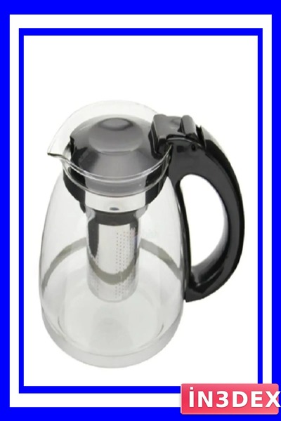 İN3DEX Glass Teapot Set with Steel Strainer 1500 ml Tea Serving Set