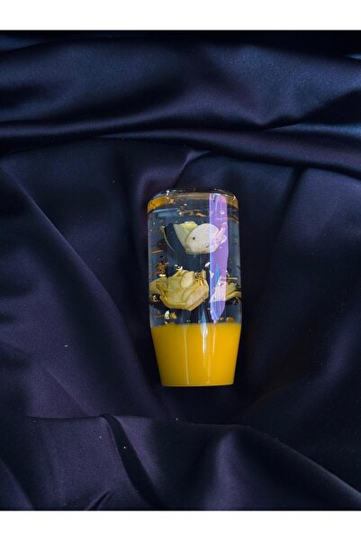 LIGHTNIX Glittery Sari Rose Gear Shift Knob Transparent Epoxy Rose Design Uni...