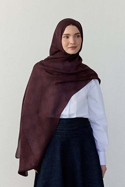 FENZA SCARF Luna Star Pattern Jacquard Shawl - Purple