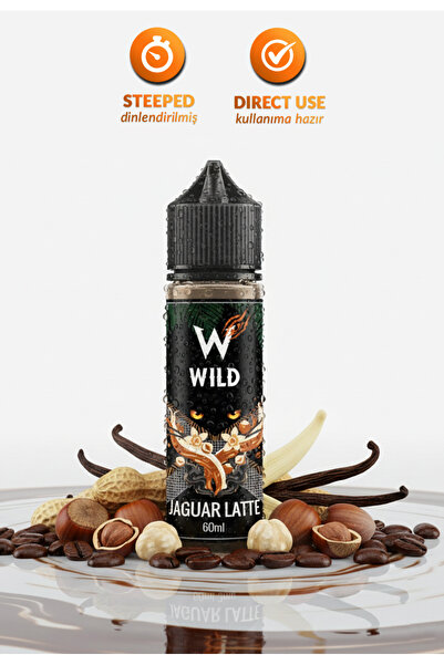WILD Jaguar Latte 60ml/3mg Premium Likit Aroma - Kahve, Fındık, Krema - Kulla...