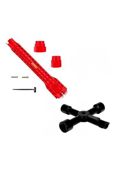 OEM Multifunctional wrench, 4 in 1 for utility pipes, 72x72 mm, alloy with 8 ...