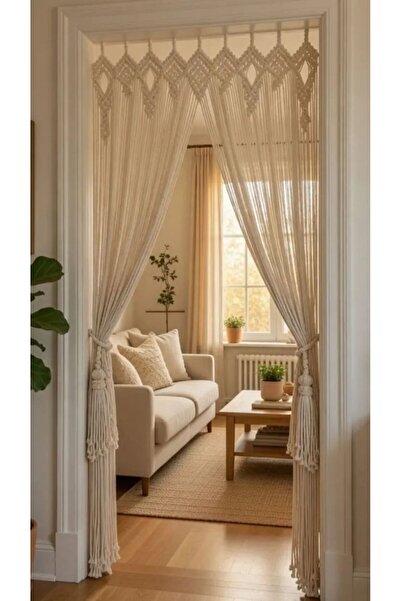 SuMavisi Makrome Rustik Kapı Perdesi & Salon Perdesi & Mutfak Perdesi & Bohem...