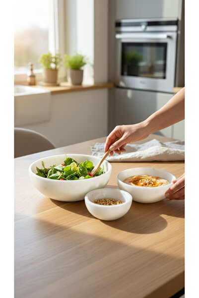 Polen Stone Luxury Natural Marble 3-Piece Presentation and Bowl Set - White M...