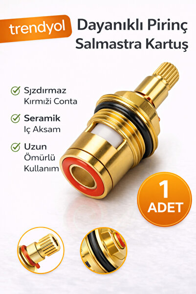 DESIPHON Salmastra Musluk İçi Aç Kapa Seramik Milli Pirinç Gövde Musluk Kartu...