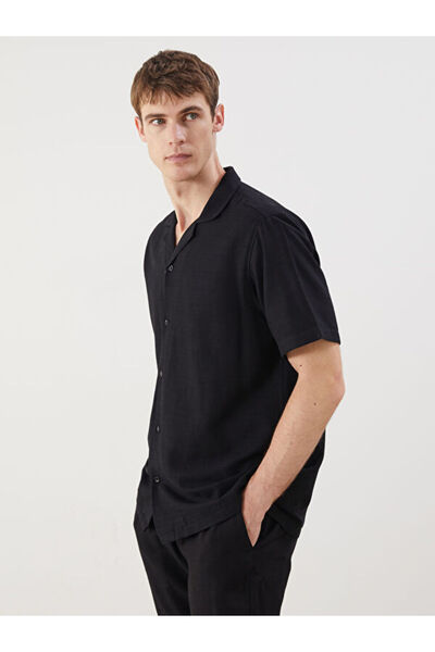 LC Waikiki Regular Fit Short Sleeve Linen Look Men's Shirt