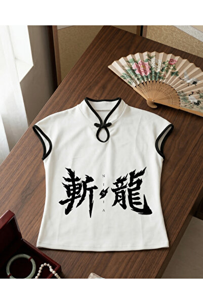 Touz Ιαπωνικό Σχέδιο Vintage Χωρίς Μανίκια Κοντό