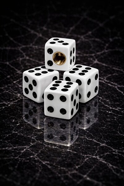 LIGHTNIX Beyaz Zar Şeklinde Sibop Kapağı 4’lü Set Universal Metalik Oto Aksesuar