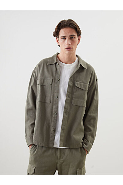 LC Waikiki Comfortable Fit Gabardine Pocket Men's Shirt
