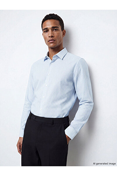 LC Waikiki Slim Fit Striped Gabardine Men's Shirt