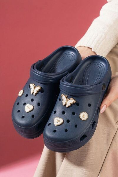 FUGA MODA Аксесуар Ronda з перфорованим закритим носком, темно-синім метелико...