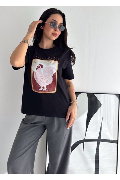 Noa&Noa Rooster Printed Short Sleeve T-Shirt