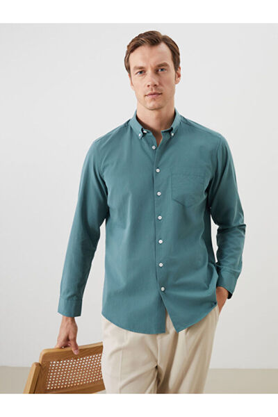 LC Waikiki Regular Fit Long Sleeve Poplin Men's Shirt