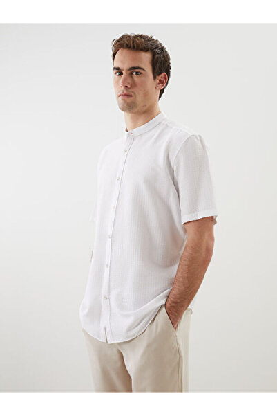 LC Waikiki Regular Fit Short Sleeve Dobby Men's Textured Shirt