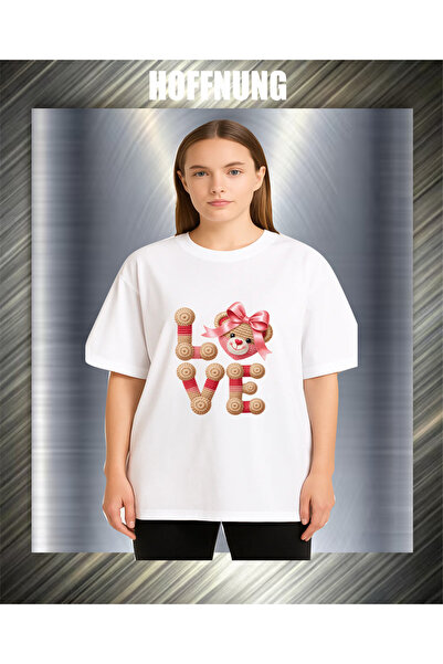 HOFFNUNG Tricou UNISEX cu mânecă scurtă, guler rotund, imprimat cu cap de urs...