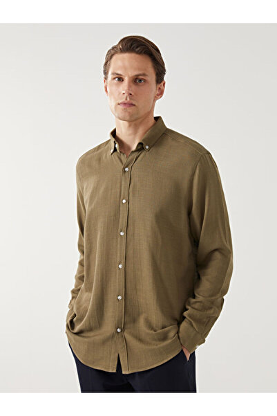LC Waikiki Slim Fit Long Sleeve Dobby Men's Shirt