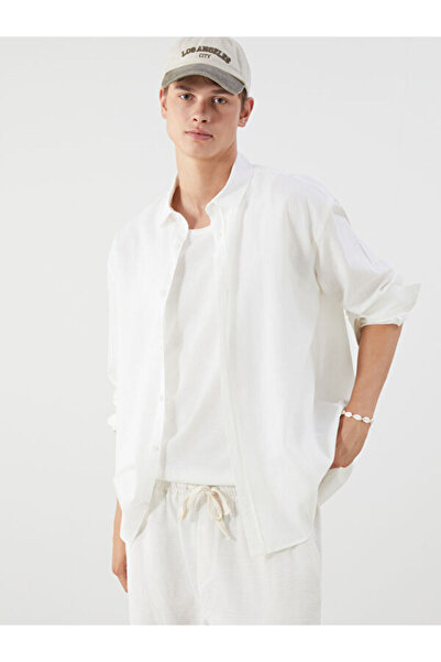 LC Waikiki Regular Fit Long Sleeve Linen Blended Men's Shirt