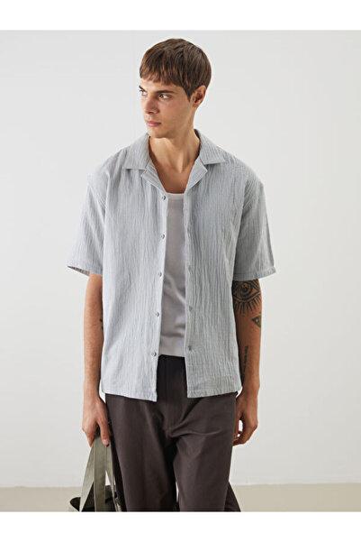 LC Waikiki Regular Fit Short Sleeve Muslin Men's Shirt