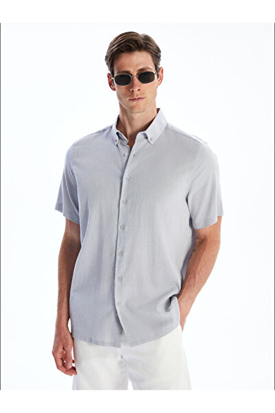 LC Waikiki Regular Fit Short Sleeve Linen Look Men's Shirt