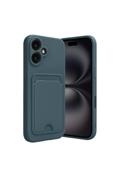 cepmoda حافظة سيليكون لهاتف آيفون "16" مكونة من حامل بطاقات قطع - مرن - تصميم...