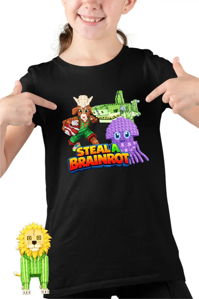 OEM Tricou Copii Fete Steal a Brainrot Graipuss Roblox Meme