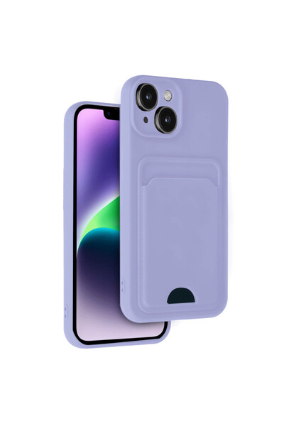 cepmoda حافظة سيليكون لهاتف آيفون "13 و14" مكونة من حامل بطاقات قطع - مرن - ت...