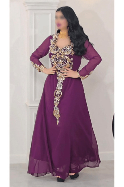 domiga Royal Purple Ramadan Jalabiya Set