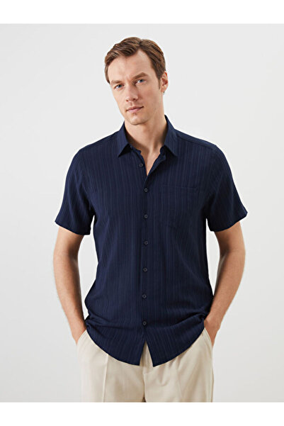 LC Waikiki Regular Fit Short Sleeve Patterned Dobby Men's Shirt