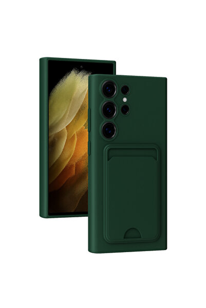 cepmoda حافظة سيليكون سامسونج "S24 Ultra" مكونة من حامل بطاقات قطع - مرن - تص...