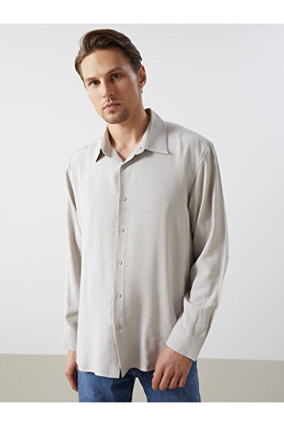 LC Waikiki Comfortable Fit Long Sleeve Gabardine Men's Shirt