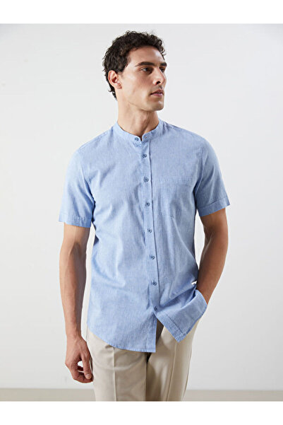 LC Waikiki Regular Fit Short Sleeve Linen Blended Men's Shirt